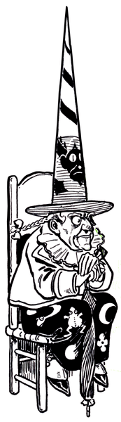 Not Dorothy, but wicked none-the-less. The Wicked Witch of the West as drawn by W. W. Denslow for The Wonderful Wizard of Oz.
